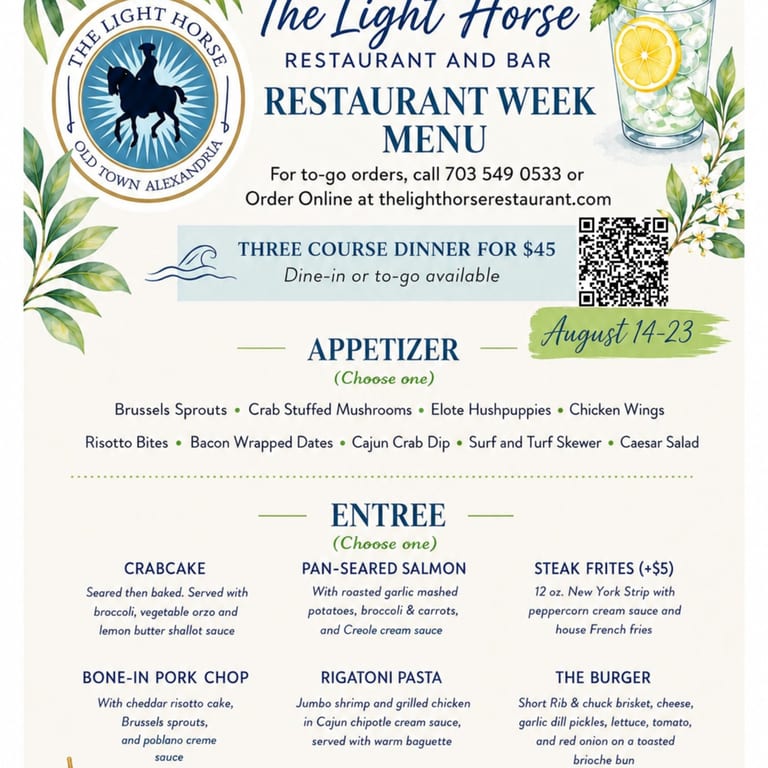 Alexandria Restaurant Week at The Light Horse